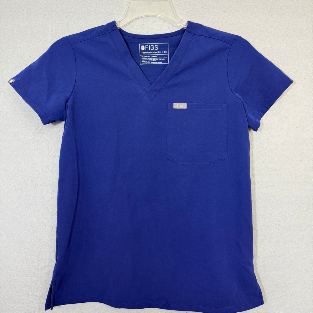 FIGS Technical Collection Women's Set of 2 Size XS One-Pocket Scrub Blue
